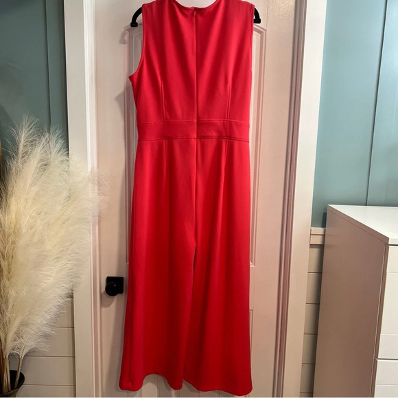 London‎ Times Bright Rose Pink Sleeveless Belted Skirted Jumpsuit. Size 14. - Picture 3 of 14
